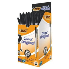 BIC Cristal Black Pens 50 Pack - Honesty Sales U.K