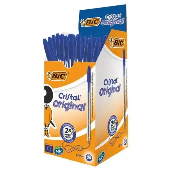 BIC Cristal Blue Pens 50 Pack - Honesty Sales U.K