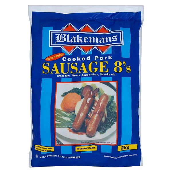 Blakemans Cooked Pork Sausage 8's 2kg - Honesty Sales U.K