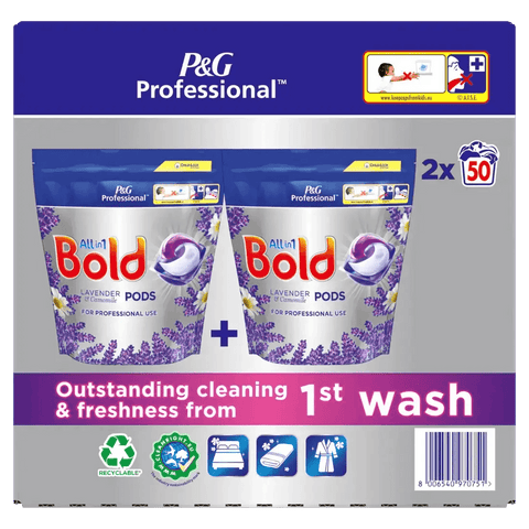 Bold Professional All-In-1 Pods Washing Liquid Laundry Detergent Capsules Lavender and Camomile, 100 - Honesty Sales U.K