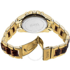 Burgi BUR094YG Women's Gold Tortoise Watch - Honesty Sales U.K