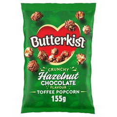 Butterkist Crunchy Hazelnut Chocolate Flavour Toffee Popcorn 155g (Case of 14) - Honesty Sales U.K