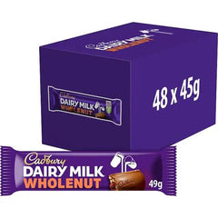 Cadbury Dairy Milk Whole Nut Chocolate Bar 45g (Pack of 48) Cadbury