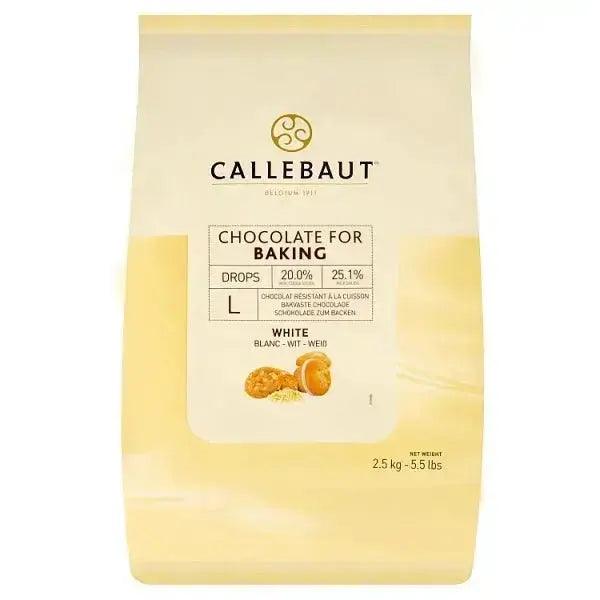Callebaut White Chocolate Baking Drops 2.5kg - Honesty Sales U.K