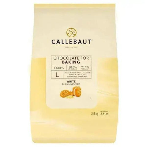 Callebaut White Chocolate Baking Drops 2.5kg - Honesty Sales U.K