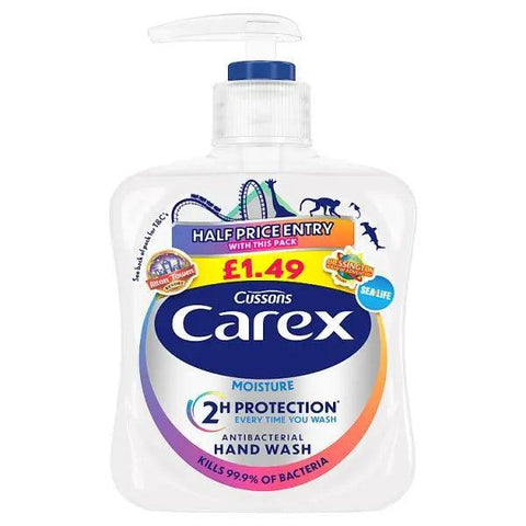 Carex Moisture Antibacterial Hand Wash 250ml (Case of 6) - Honesty Sales U.K