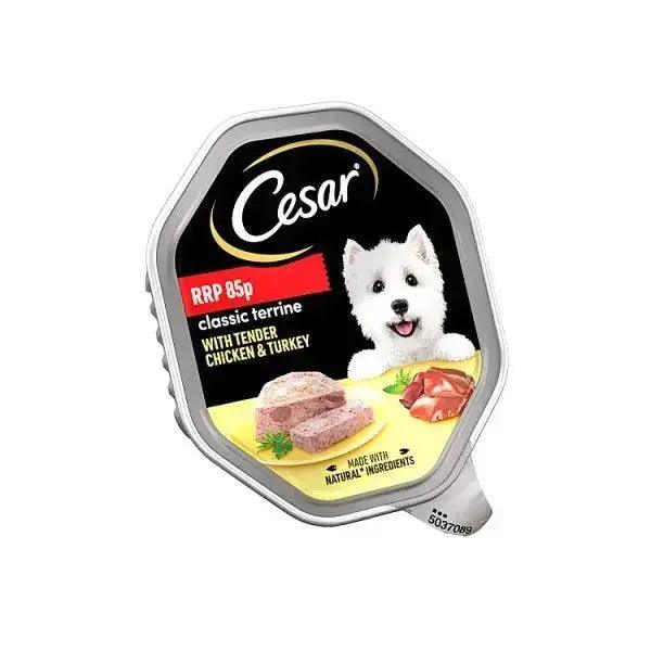Cesar Classics Terrine Dog Food Tray Chicken & Turkey in Loaf 150g (Case of 14) - Honesty Sales U.K