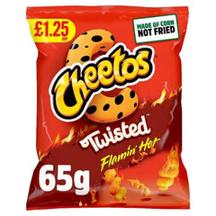 Cheetos Twisted Flamin' Hot Snacks Crisps £1.25 RRP PMP 65g (Case of 15) - Honesty Sales U.K