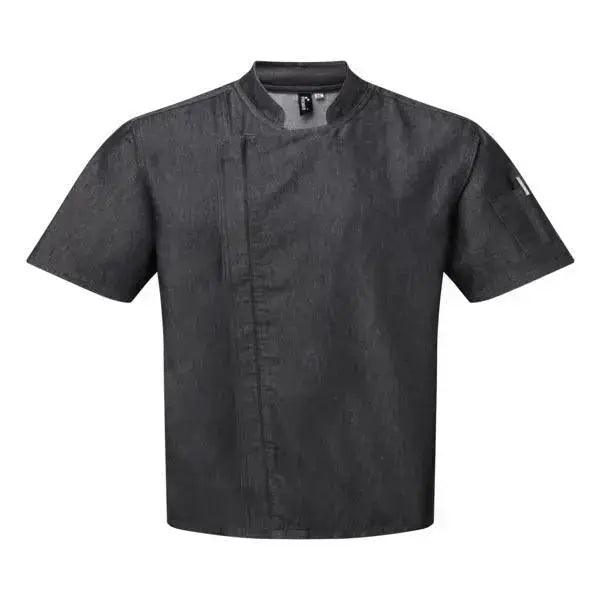 Chef Jacket Short Sleeve Denim Black and Indigo - Honesty Sales U.K