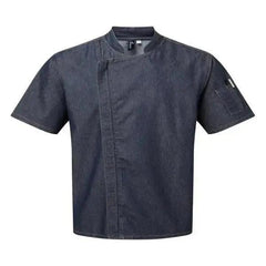 Chef Jacket Short Sleeve Denim Black and Indigo - Honesty Sales U.K
