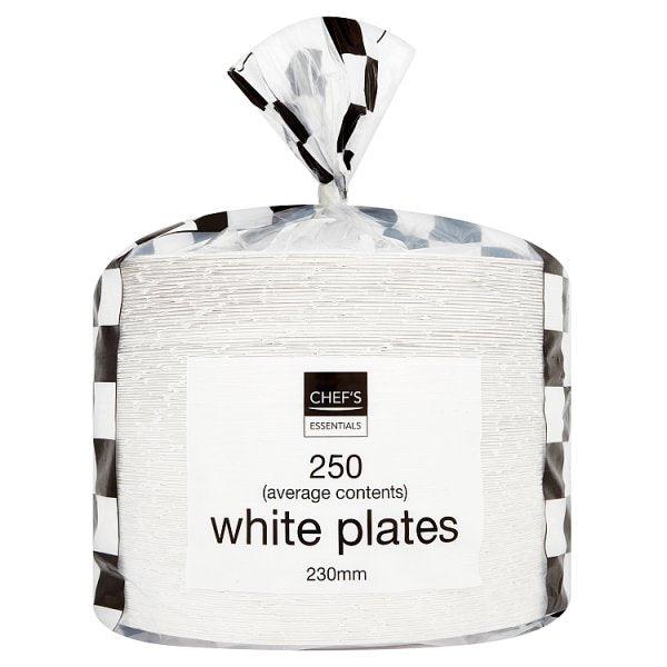 Chef's Essentials 250 White Plates 230mm - Honesty Sales U.K