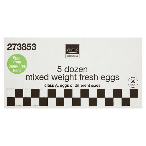 Chef's Essentials 5 Dozen Mixed Weight Fresh Eggs 2880g - Honesty Sales U.K
