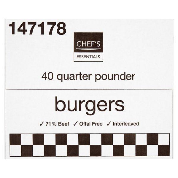 Chef's Essentials Quarter Pounder Burgers 4.52kg - Honesty Sales U.K