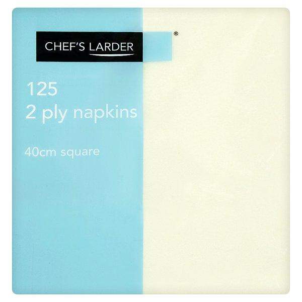 Chef's Larder 125 2 Ply Cream Napkins 40cm Square - Sets of 125 - Honesty Sales U.K