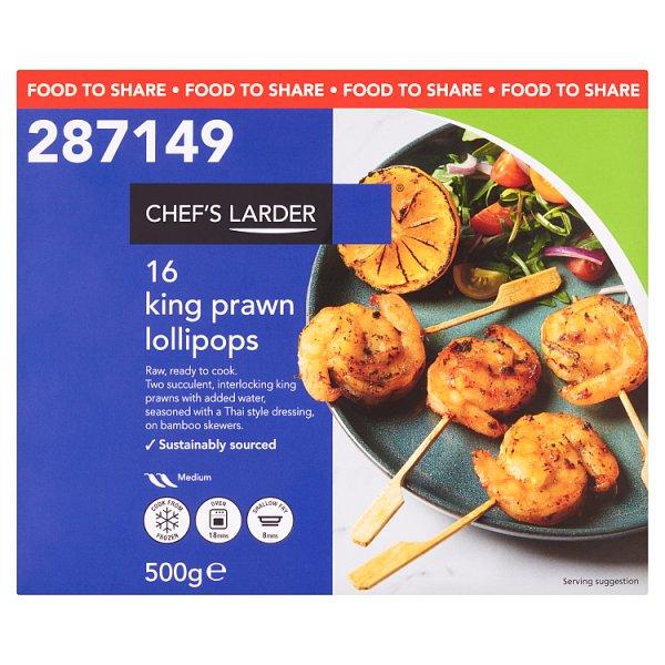 Chef's Larder 16 King Prawn Lollipops 500g - Honesty Sales U.K