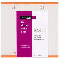 Chef's Larder 20 Kitchen Order Pads: Streamline Your Kitchen Operations with Reliable and Organized Notepads - Honesty Sales U.K