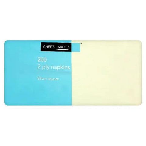 Chef's Larder 200 2 Ply Cream Napkins 33cm Square - Honesty Sales U.K