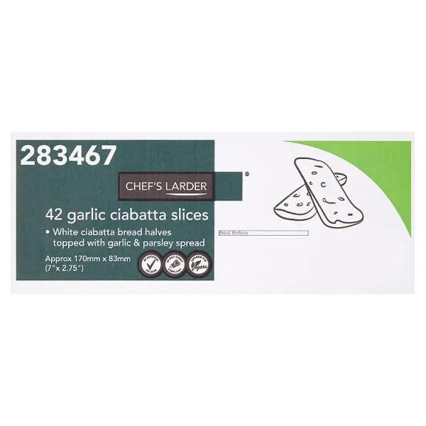 Chef's Larder 42 Garlic Ciabatta Slices - Honesty Sales U.K
