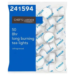 Chef's Larder 50 8hr Long Burning Tea Lights - Honesty Sales U.K