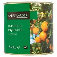 Chef's Larder Mandarin Segments in Light Syrup 2.65kg (Drained Weight 1.5kg) - Honesty Sales U.K