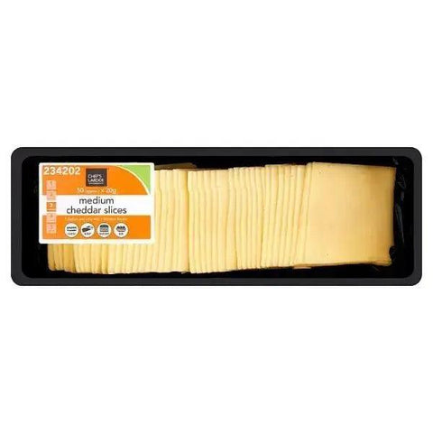 Chef's Larder Medium Cheddar Slices 1kg - Honesty Sales U.K