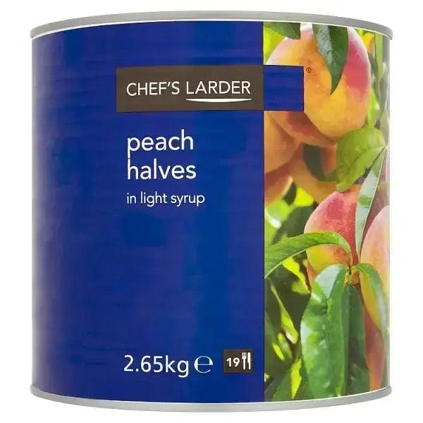 Chef's Larder Peach Halves in Light Syrup 2.65kg (Drained Weight 1.5kg) - Honesty Sales U.K