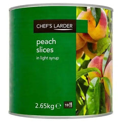 Chef's Larder Peach Slices in Light Syrup 2.65kg (Drained Weight 1.5kg) - Honesty Sales U.K