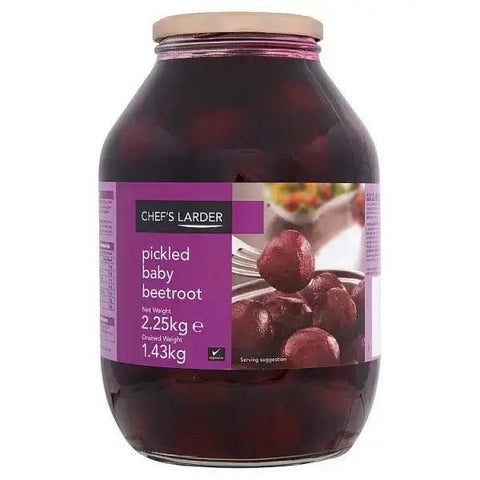 Chef's Larder Pickled Baby Beetroot 2.25kg (Drained Weight 1.43kg) - Honesty Sales U.K