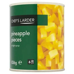 Chef's Larder Pineapple Pieces in Light Syrup 836g (Drained Weight 493g) - Honesty Sales U.K