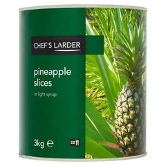 Chef's Larder Pineapple Slices in Light Syrup 3kg (Drained Weight 1.79kg) - Honesty Sales U.K