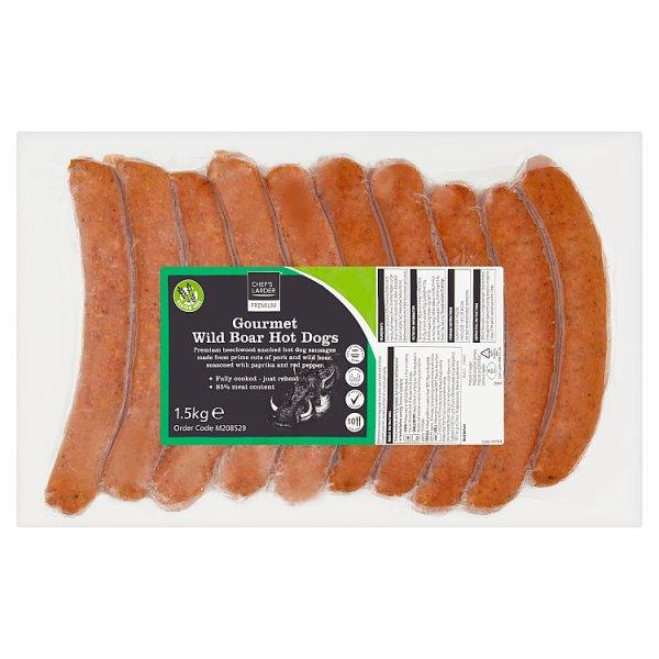 Chef's Larder Premium Gourmet Wild Boar Hot Dogs 1.5kg - Honesty Sales U.K