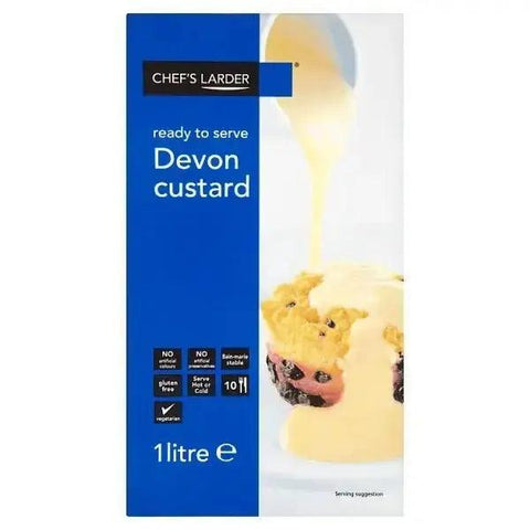 Chef's Larder Ready to Serve Devon Custard 1 Litre - Honesty Sales U.K