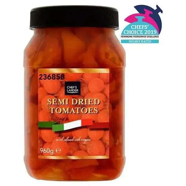 Chef's Larder Semi Dried Tomatoes in Oil 960g (Drained Weight 660g) - Honesty Sales U.K