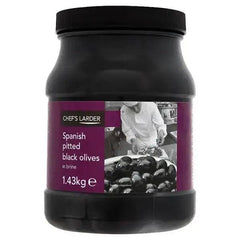 Chef's Larder Spanish Pitted Black Olives in Brine 1.43kg - Honesty Sales U.K