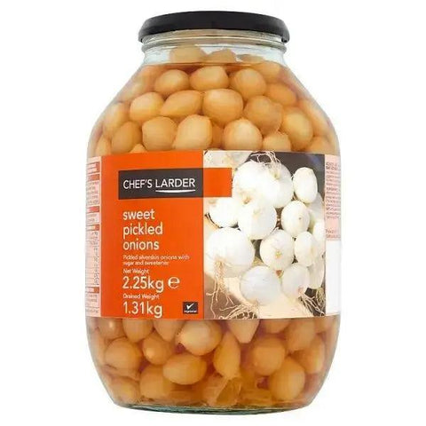 Chef's Larder Sweet Pickled Onions 2.25kg (Drained Weight 1.31kg) - Honesty Sales U.K