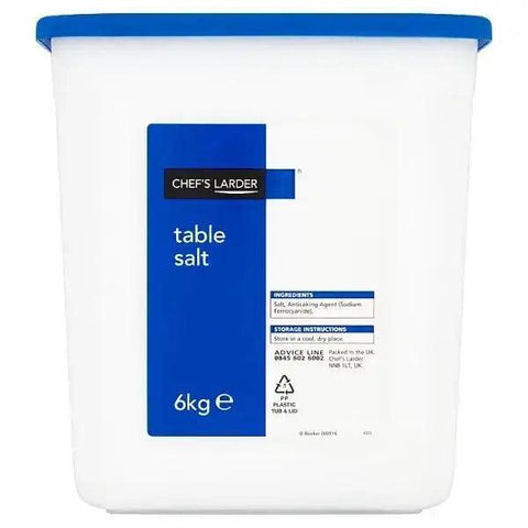 Chef's Larder Table Salt 6kg Ingredients Salt - Honesty Sales U.K