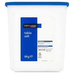 Chef's Larder Table Salt 6kg Ingredients Salt - Honesty Sales U.K