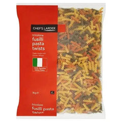 Chef's Larder Tricolore Fusilli Pasta Twists 3kg - Honesty Sales U.K