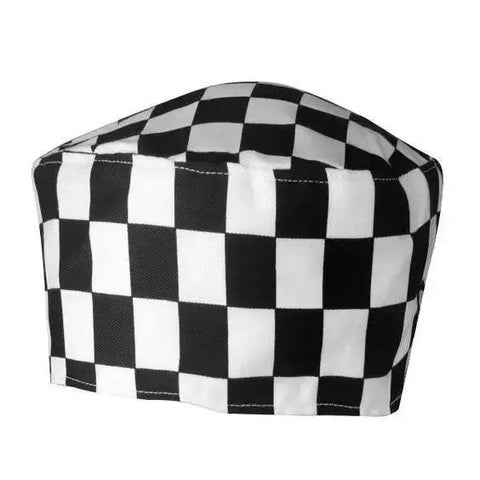 Chef Skull Cap Black-White Check - Pack of 2 - Honesty Sales U.K