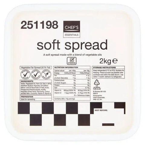 Chefs Essentials Soft Spread 2kg - Honesty Sales U.K