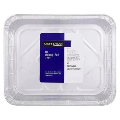 Chefs Larder 10 Oblong Foil Trays 324mm - Honesty Sales U.K