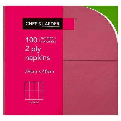 Chefs Larder 100 Napkins Bordeaux 2 Ply - Honesty Sales U.K