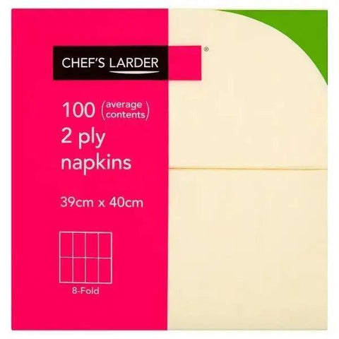 Chefs Larder 100 Napkins Champagne 2 Ply - Honesty Sales U.K