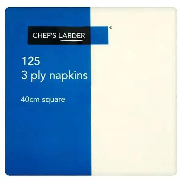 Chefs Larder 125 3 Ply Cream Napkins 40 cm Square - Honesty Sales U.K