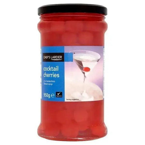 Chefs Larder Cocktail Cherries in a Maraschino Flavour Syrup 950g (Drained Weight 560g) - Honesty Sales U.K