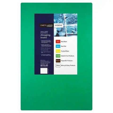 Chefs Larder Hygiene Chopping Board Green 45x30cm (Case of 10) - Honesty Sales U.K