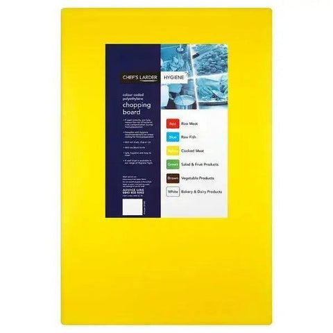 Chefs Larder Hygiene Chopping Board Yellow 45x30cm (Case of 10) - Honesty Sales U.K