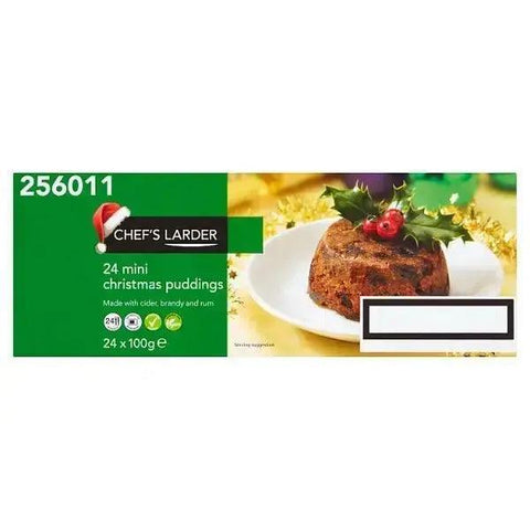 Chefs Larder Mini Christmas Puddings 24 x 100g - Honesty Sales U.K