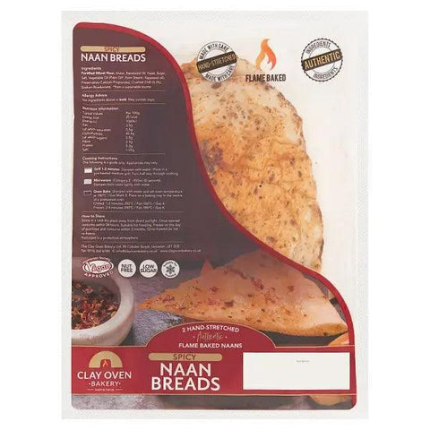 Clay Oven Bakery Spicy Naan Breads 360g - Honesty Sales U.K