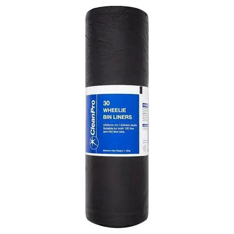 Clean Pro 30 Wheelie Bin Liners (Case of 8) - Honesty Sales U.K